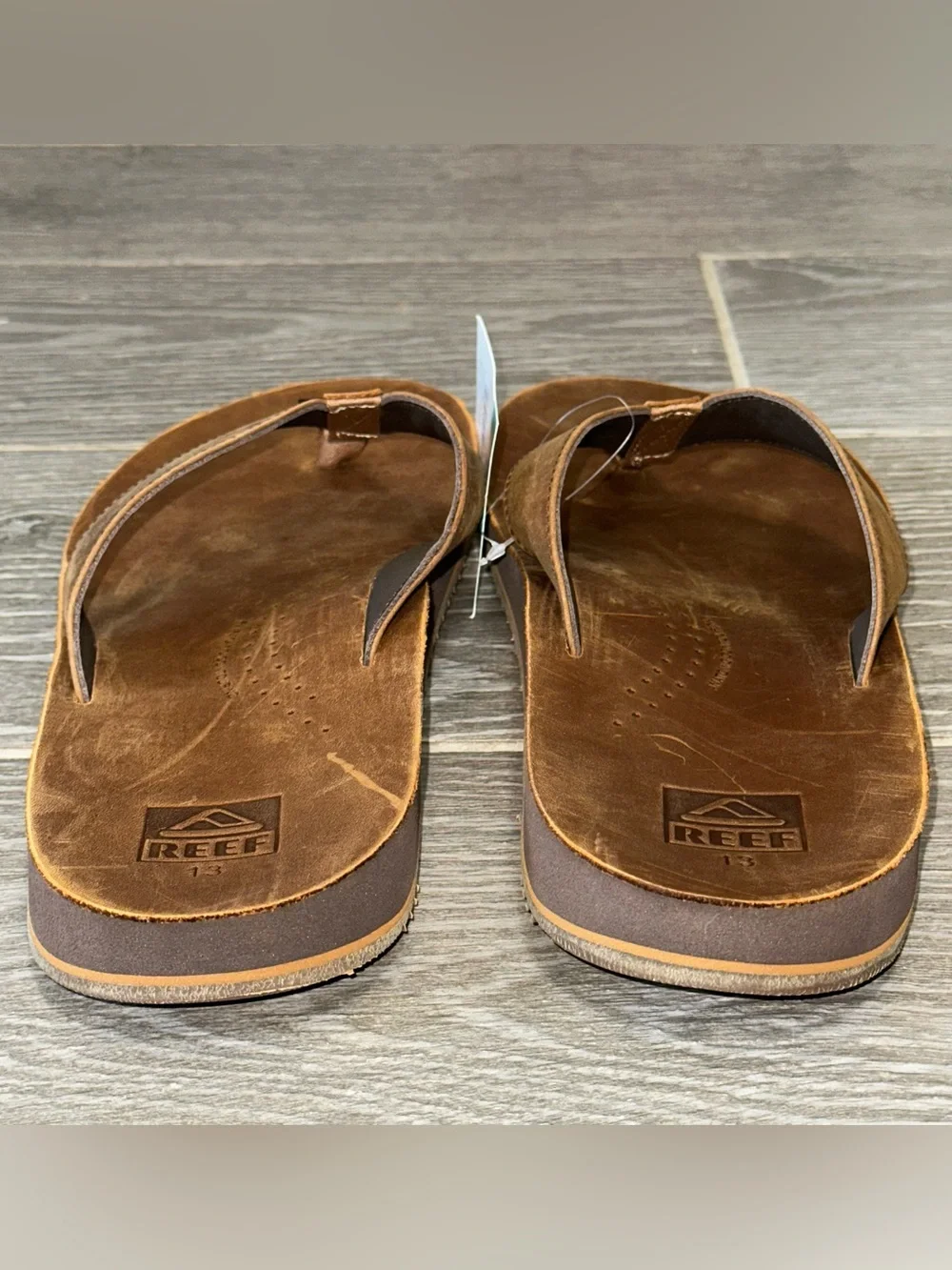 Reef Drift Classic Leather Flip Flop Sandals Brown Men’s 13 Casual Summer Beach